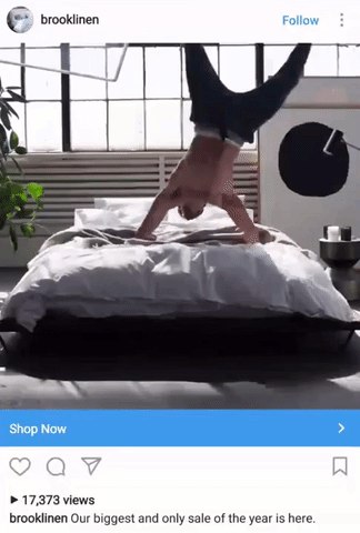 Brooklinen-Instagram Video Ad-Adespresso
