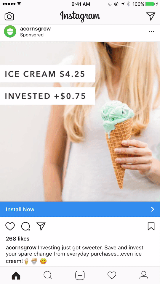 Using call to actions on Instagram videos