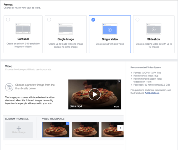choosing a great facebook ad video thumnail