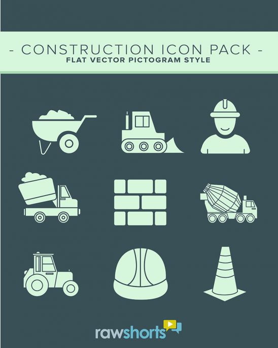 construction flat icon pack