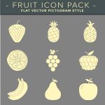 fruit flat style icon pack