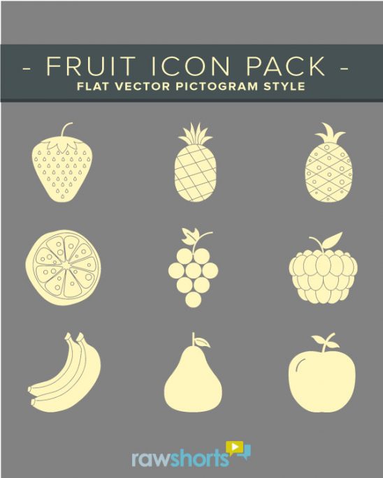 fruit flat style icon pack