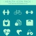 health icons - flat vector style