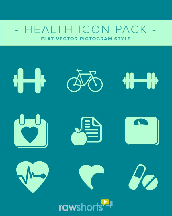 health icons - flat vector style