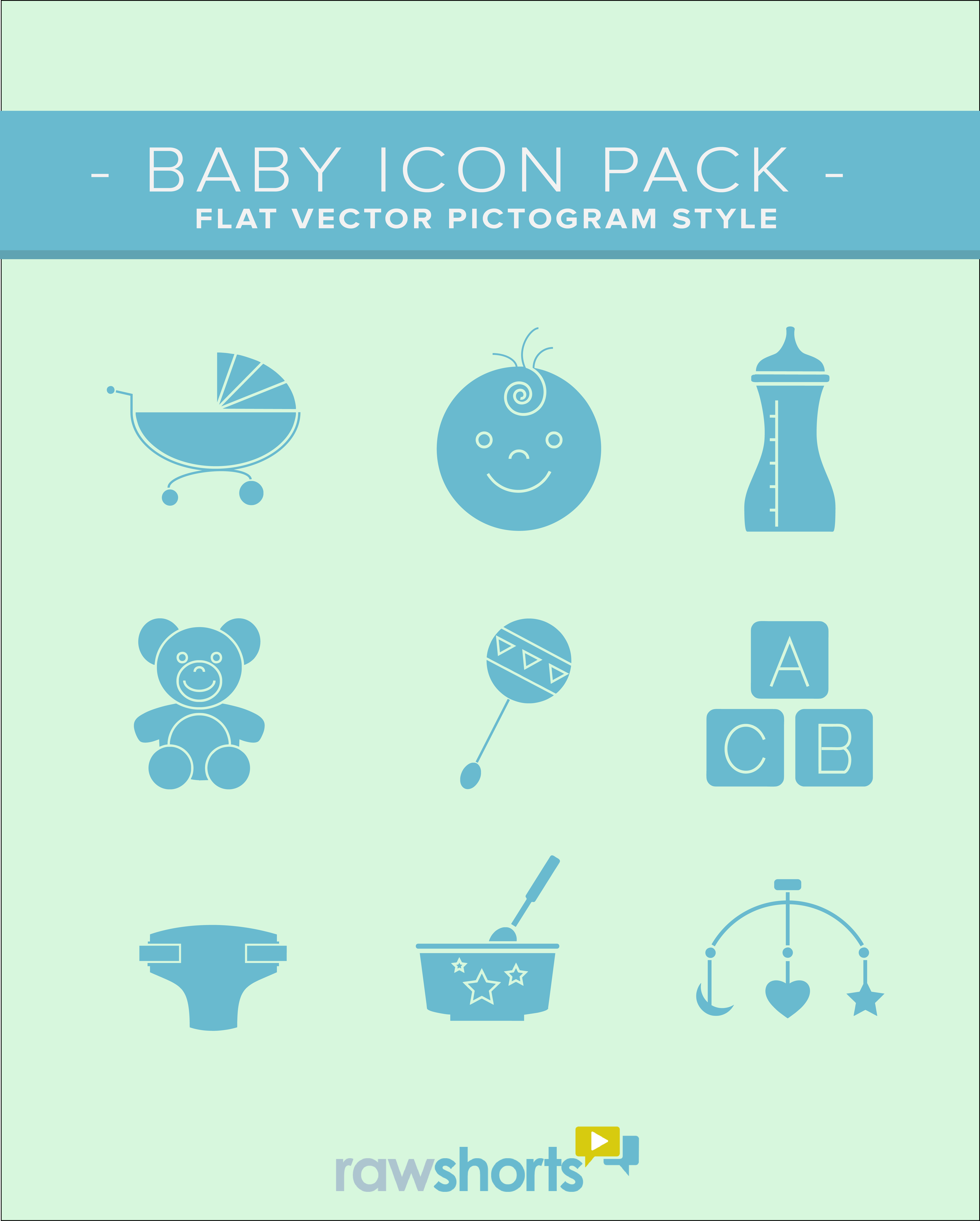 Baby and Newborn Flat Vector Icon Pack